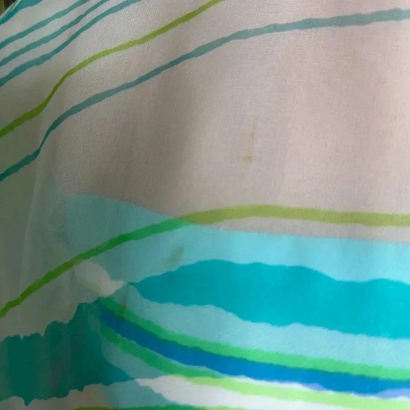 Nat Kaplan Couture Vintage 60s Silk Striped Caped Maxi Dress - Picture 7 of 13